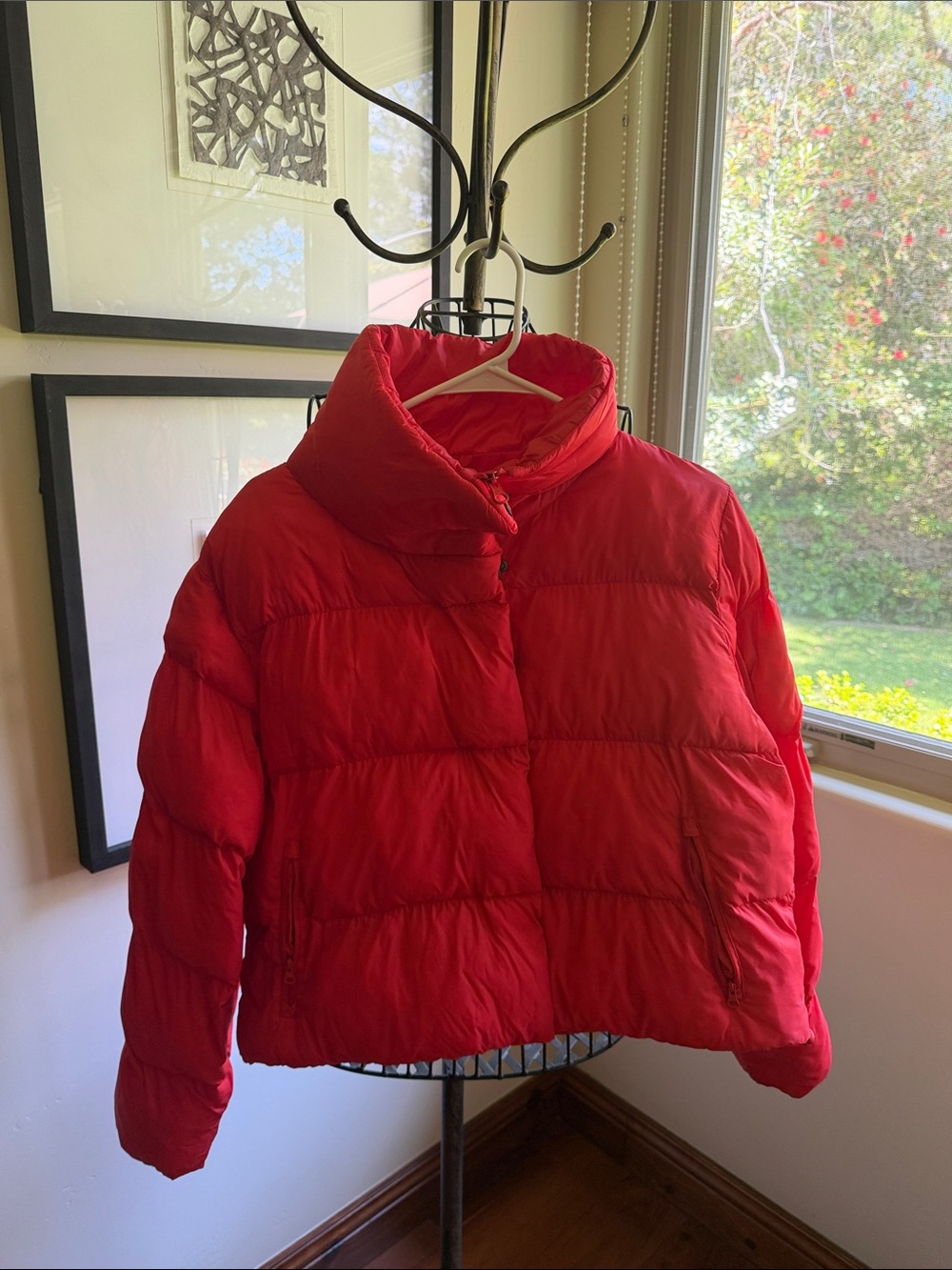 ALO Yoga Red Cropped Puffer Jacket
